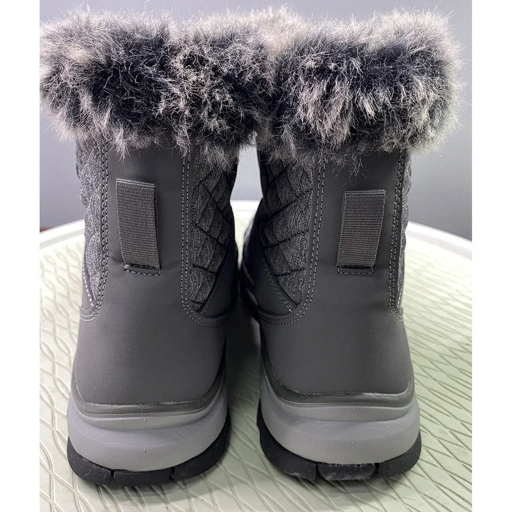 Ryka Brisk Womens Water Repellent,Quilted Winter Ankle Boots Gray Sz. 7.5‎ M EUC